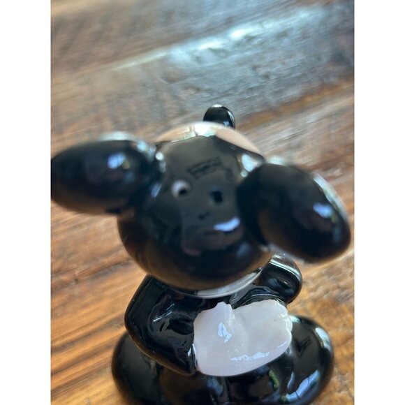 Vintage Disney Mickey Mouse Black & White Ceramic Salt Shaker 4.5" Tall - Picture 6 of 7